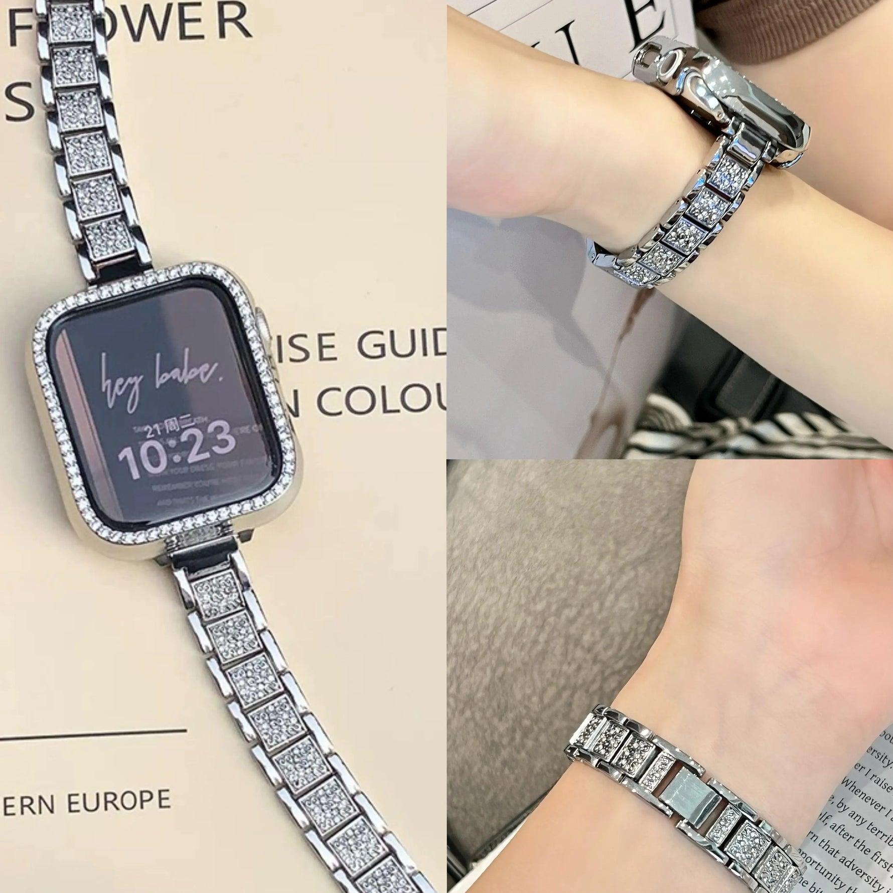 Slim Stainless Steel Glitter Strap for Samsung Galaxy Watch 8 & Galaxy Watch 8 Classic