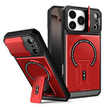 Shockproof Armor MagSafe Case with Flip Camera Protection and Stand for iPhone 17 Series