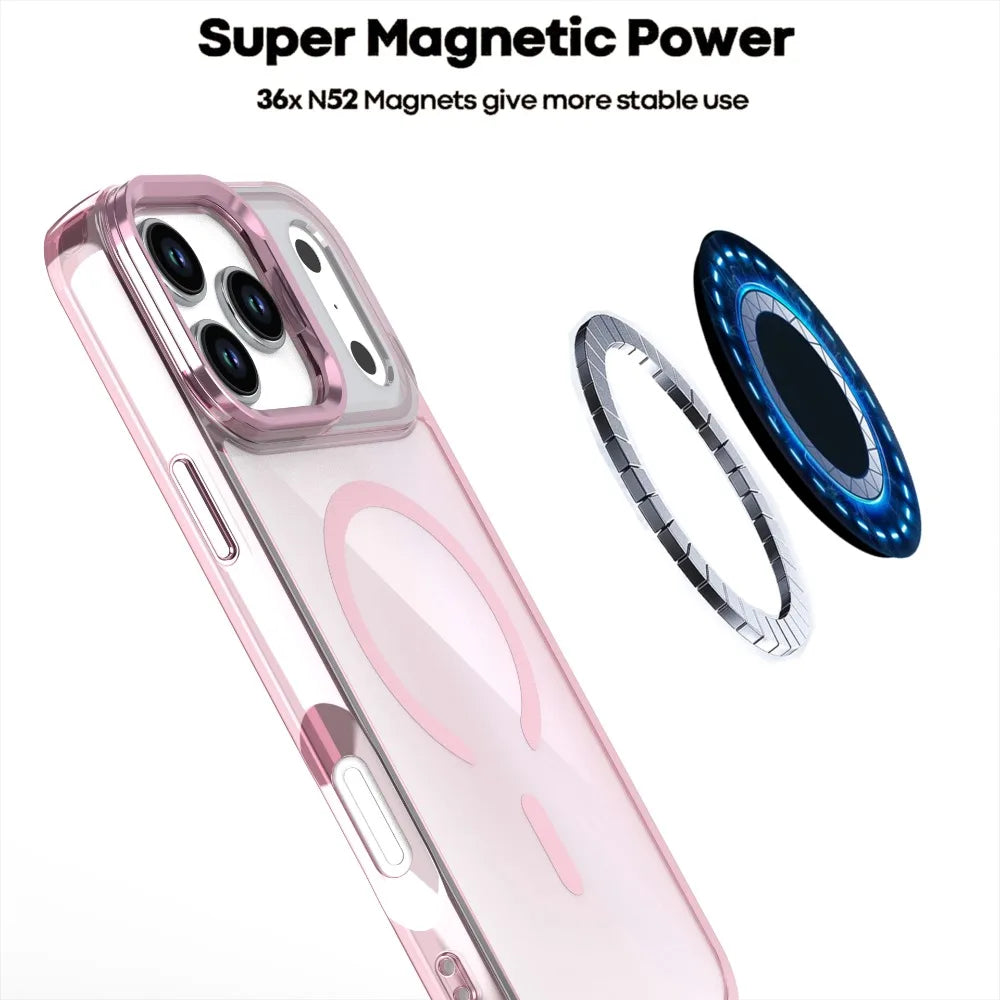 Color-Changing MagSafe Phone Case with Metal Lens Bracket for iPhone 17 Series