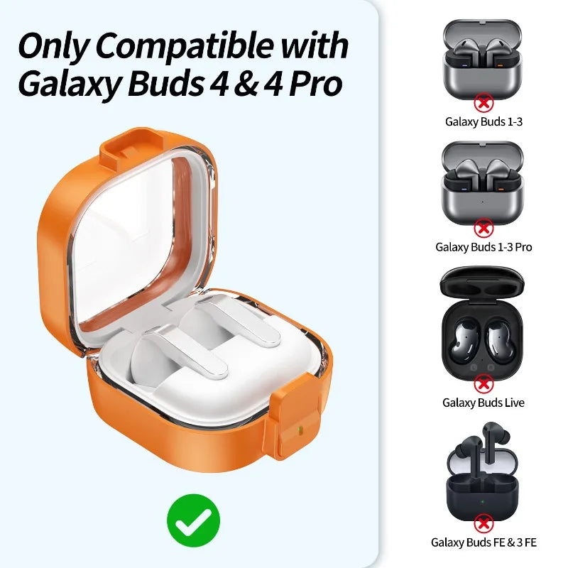 Anti-Scratch Transparent Case with Bracket for Samsung Galaxy Buds 4 Pro
