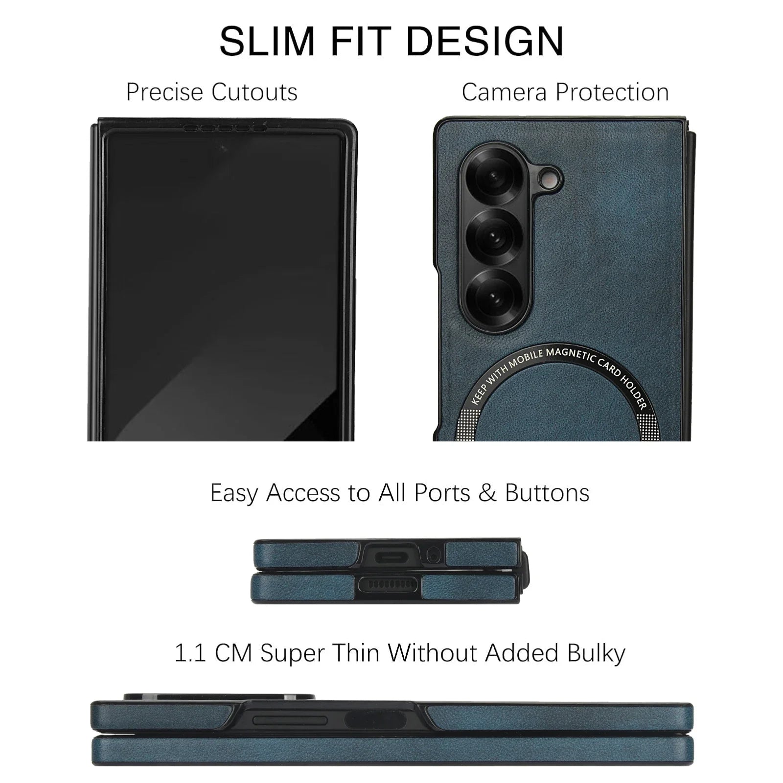 Retro Leather Magnetic Case for Samsung Galaxy Z Fold 6