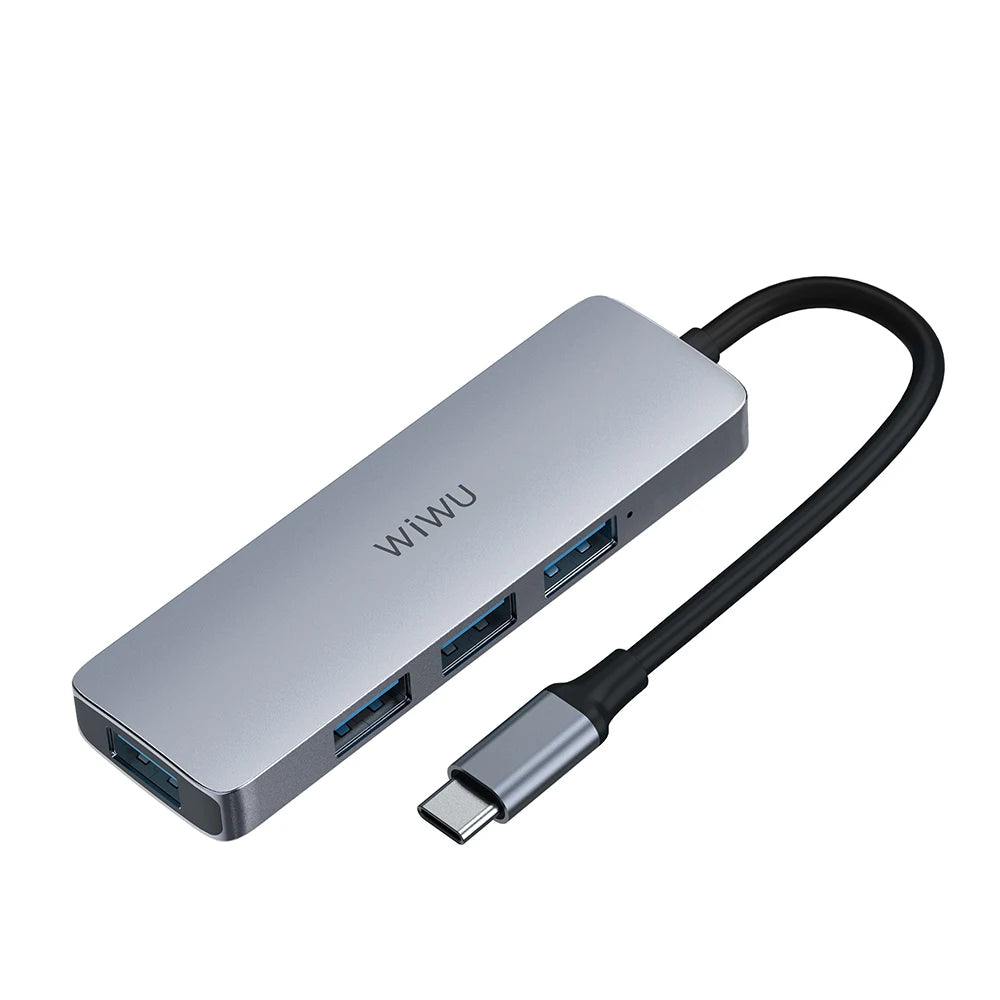WiWU Alpha 440Pro Aluminum USB-C Hub with 4 USB 3.0 Ports