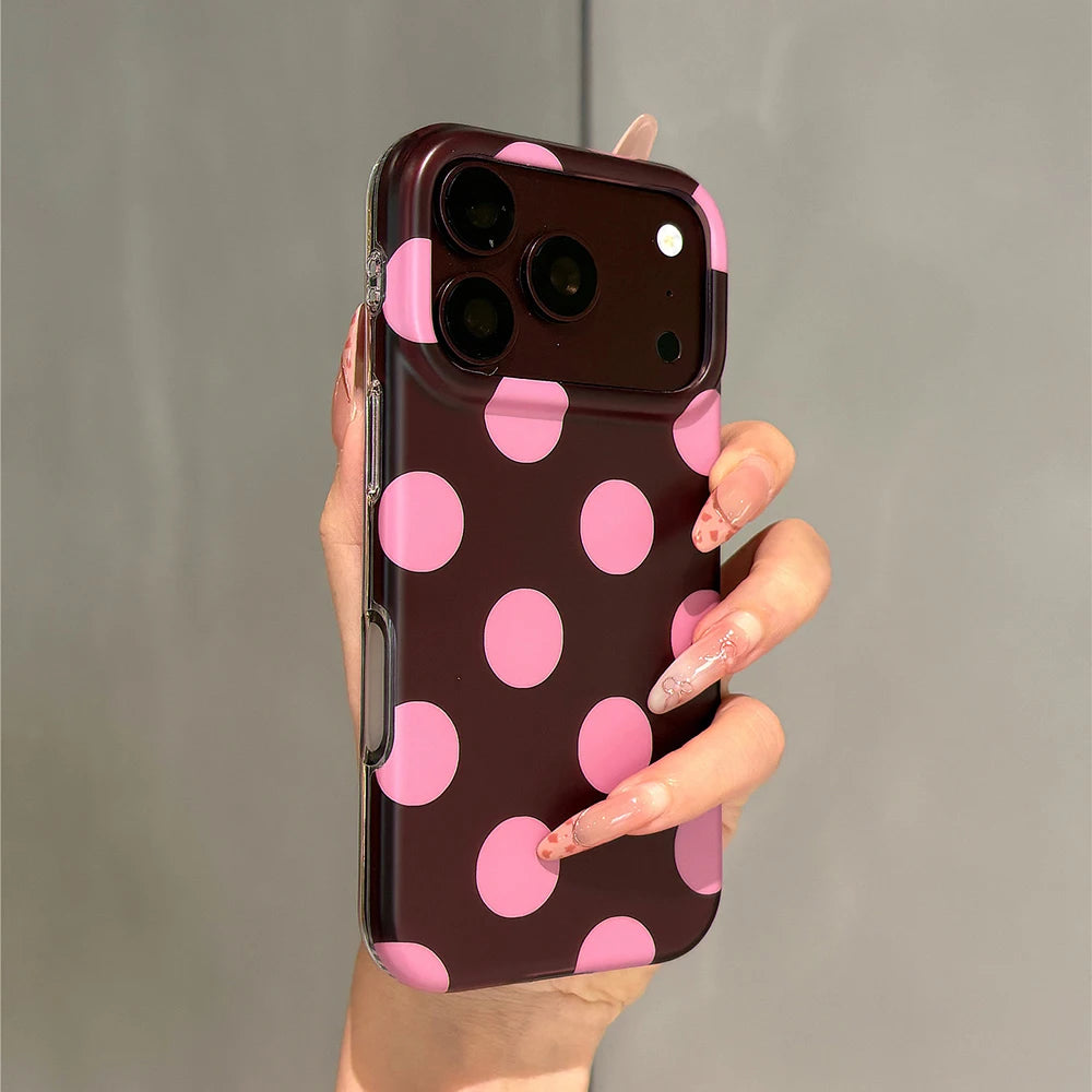 Polka Dot Shockproof TPU Case with Raised Camera Frame for iPhone 18 Series