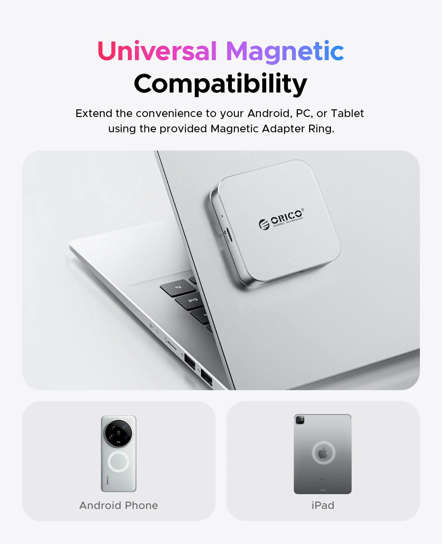 ORICO Air5 Magnetic USB-C Docking Station With SD/TF Card Adapter