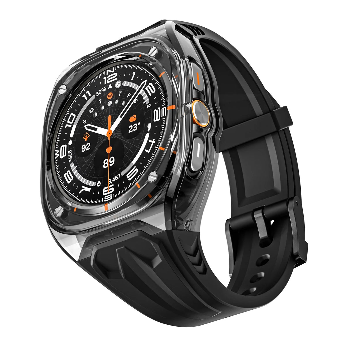 Integrated Transparent Case and Silicone Wristband for Samsung Galaxy Watch Ultra 2