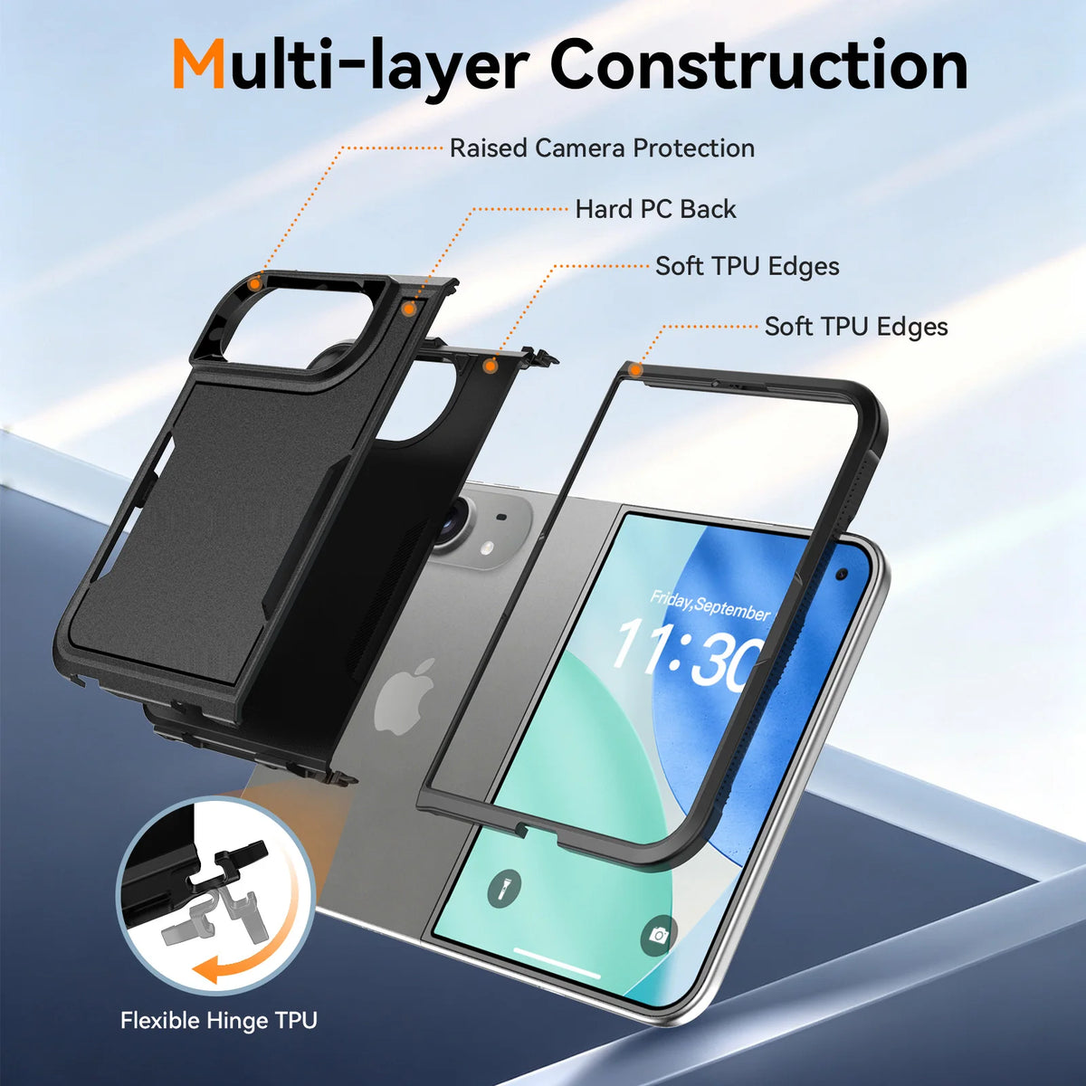 Dual Layer Shockproof Bumper Case with Four-Corner Guards for iPhone Duo