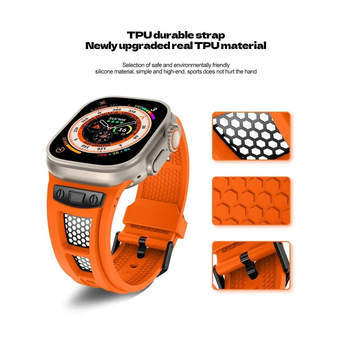 Perforated Mesh Sport Strap with Quick-Release Connector for Apple Watch