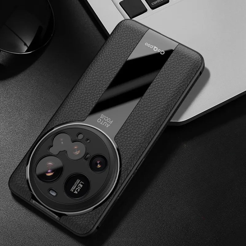 Luxury Lichi Leather & Soft TPU Ultra-Thin Matte Case for Xiaomi 15 Ultra