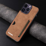 Vintage-Style Leather Wallet Case for iPhone 15 Series