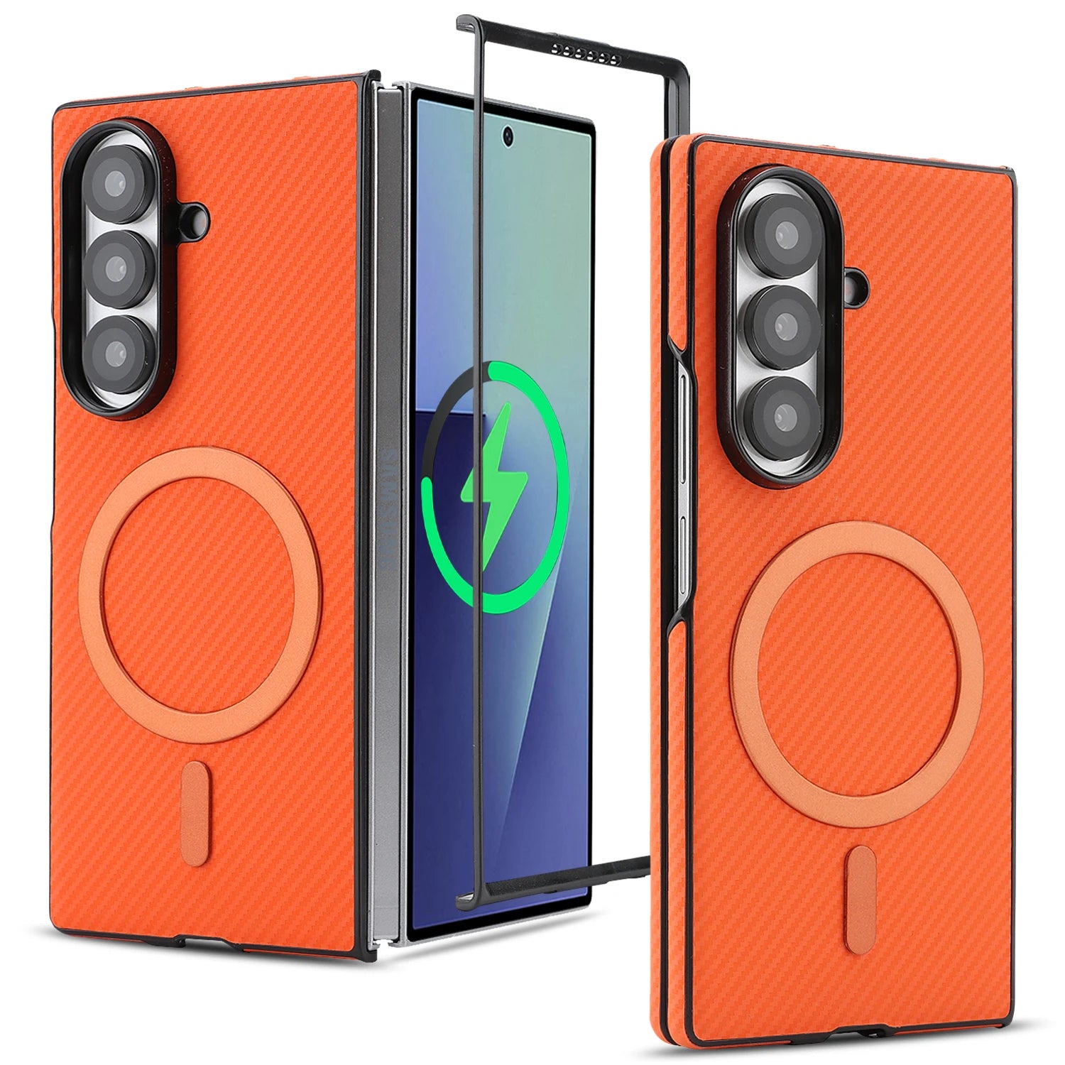 Carbon Fiber Magnetic Leather Case for Samsung Galaxy Z Fold 7