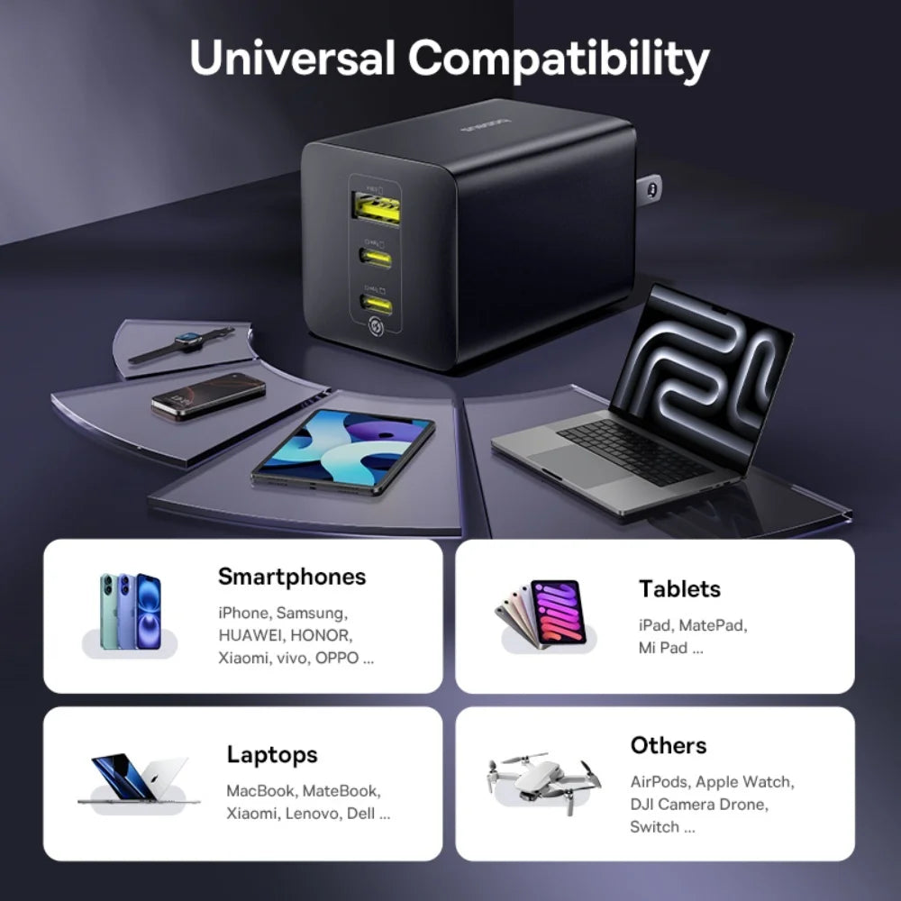 Baseus EnerFill 3-Port 100W GaN Fast Charger