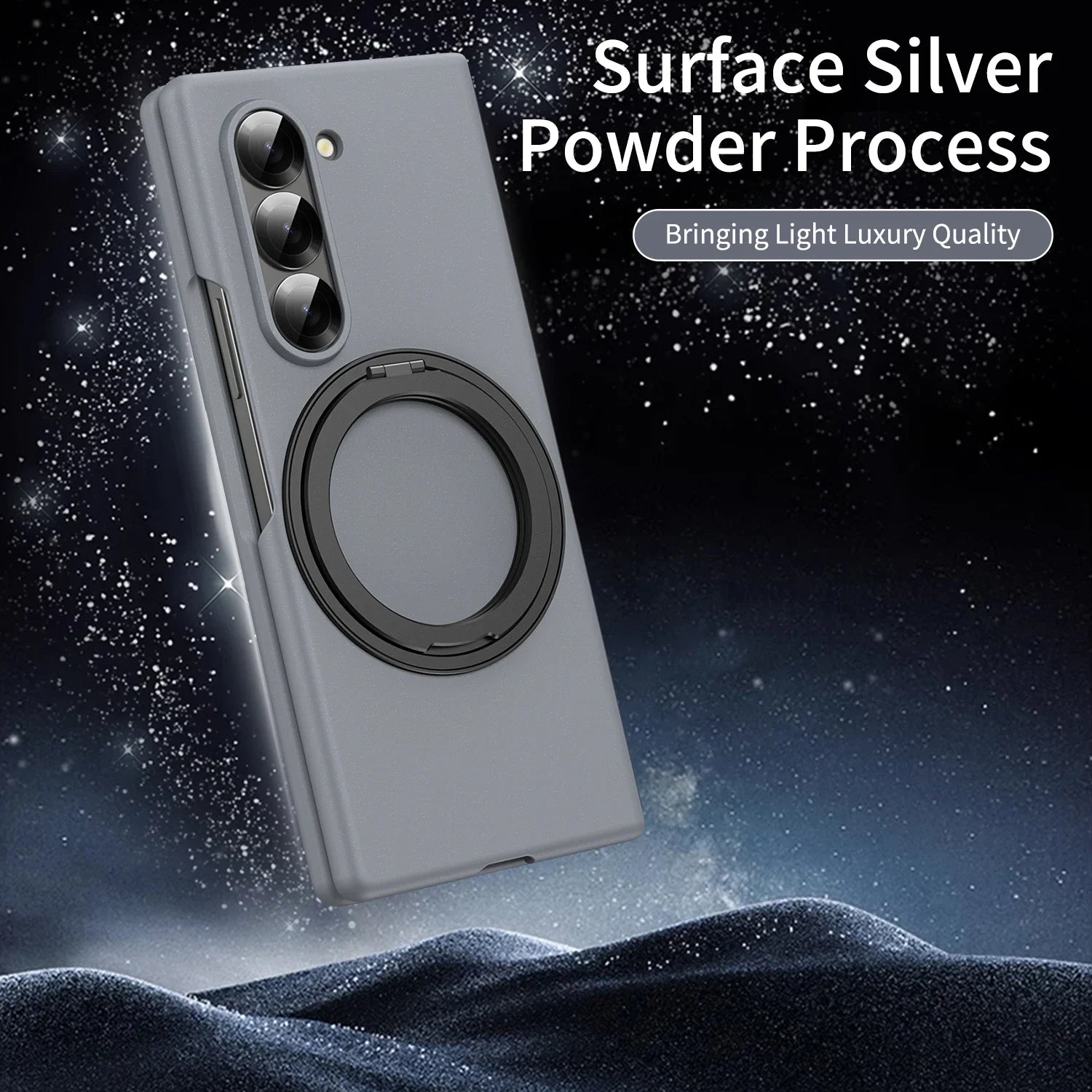 Skin-Feel Ultra Thin Magnetic Case with 360° Ring Kickstand for Samsung Galaxy Z Fold 6