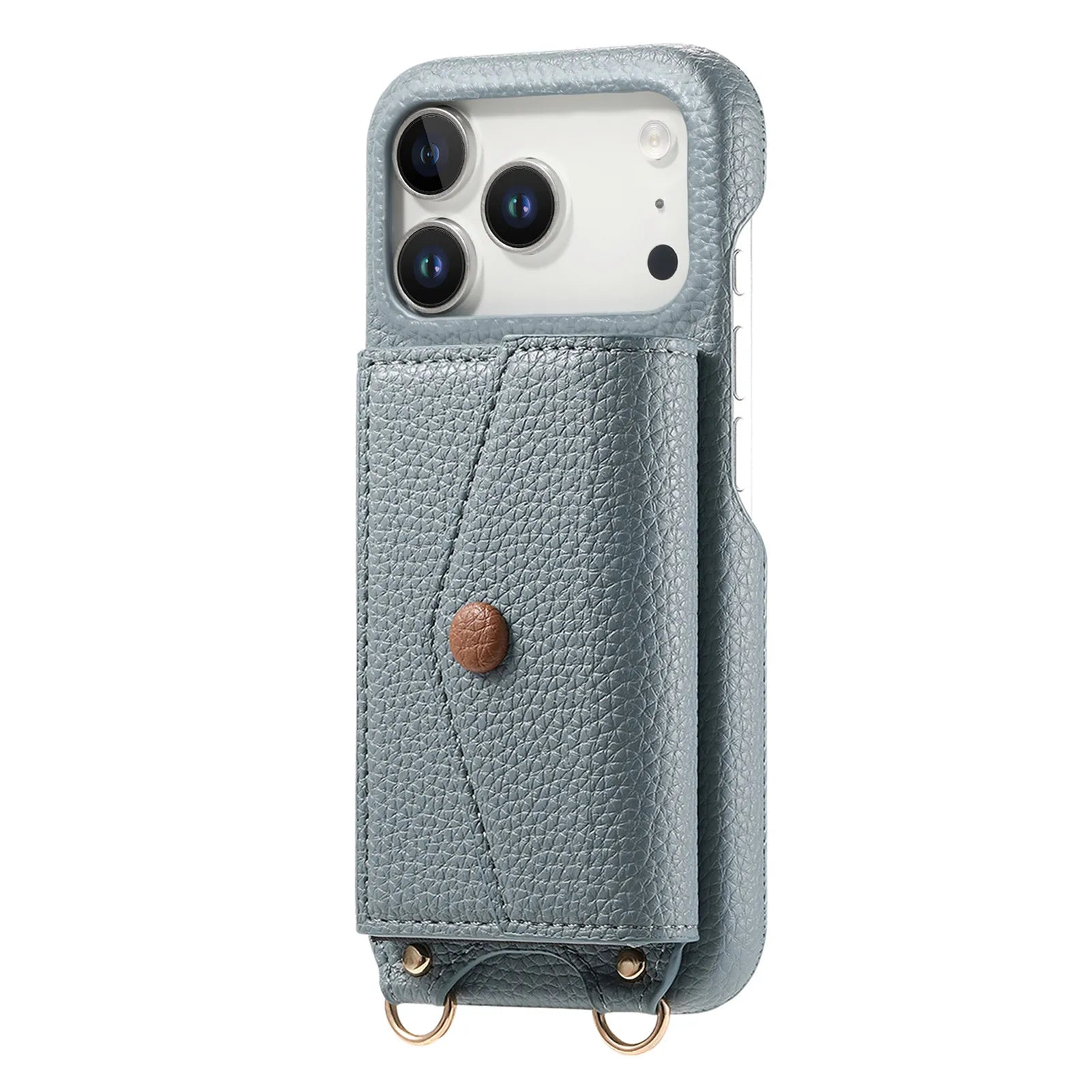 Premium Multi-Functional Leather Wallet Case with Built-In Makeup Mirror & Strap for iPhone 17 Series