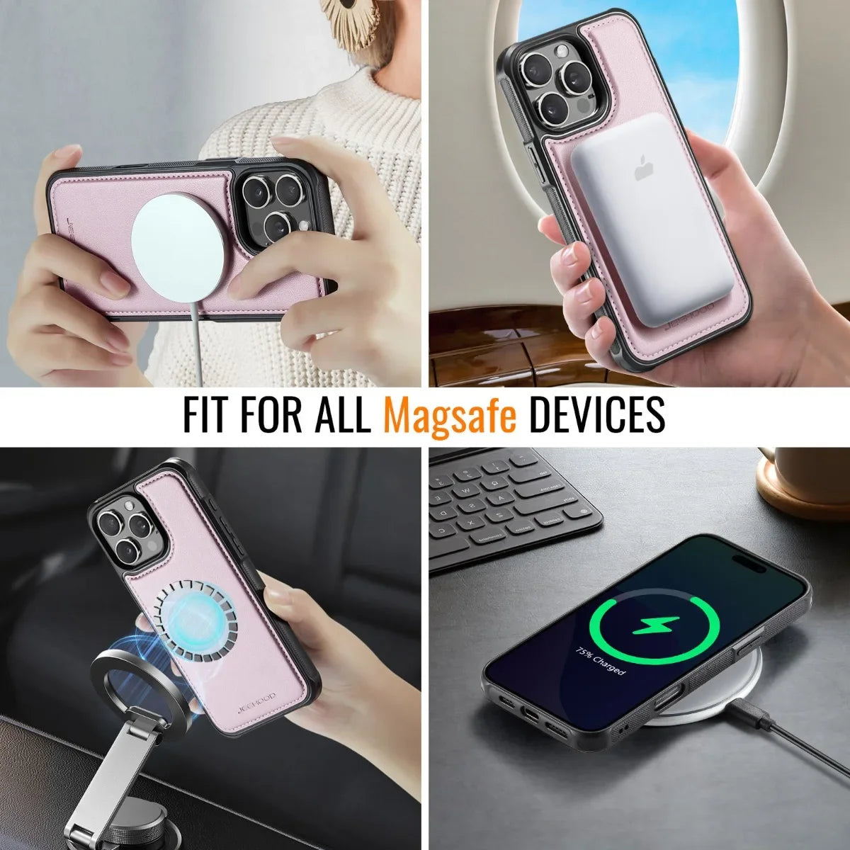 2-in-1 Detachable Wallet Case with RFID-Blocking Card Holder for iPhone 16 Series