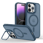 Shockproof Matte MagSafe Case with Metal Lens Stand for iPhone 15 Series