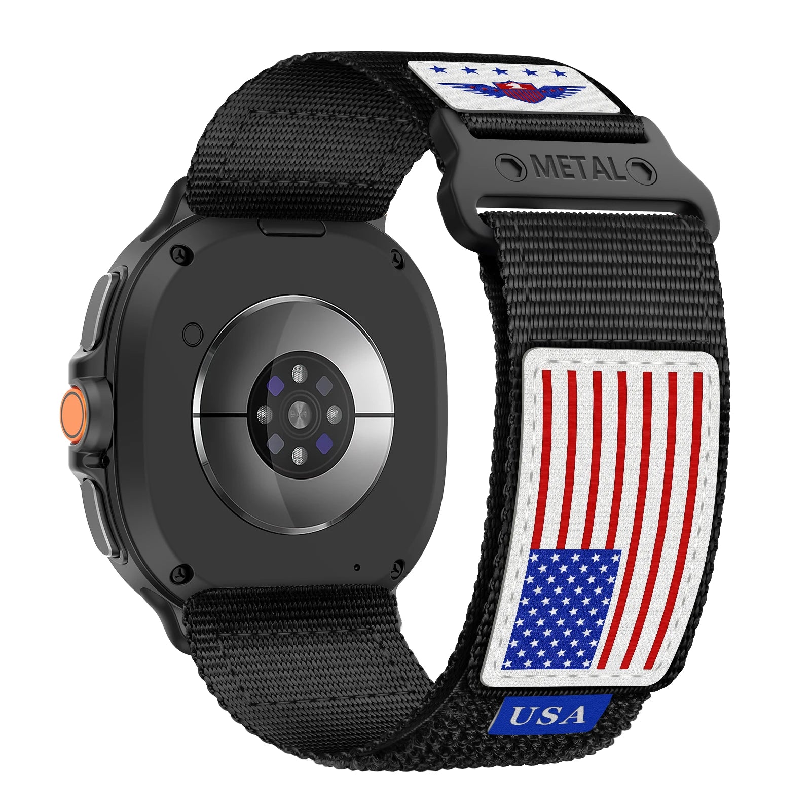 USA Flag Durable Nylon Bracelet for Samsung Galaxy Watch 8 & Galaxy Watch 8 Classic
