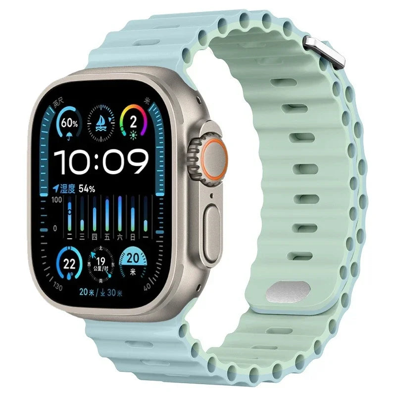 Perforated Silicone Band with Water Drainage for Apple Watch