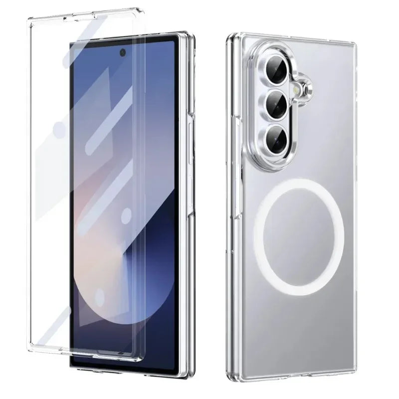 Samsung Galaxy Z Fold 6 Protective Magnetic Case with HD Glass Front Film