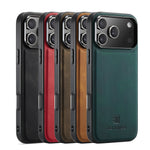 Elegant Shockproof Genuine Leather MagSafe Case for iPhone 17 Series