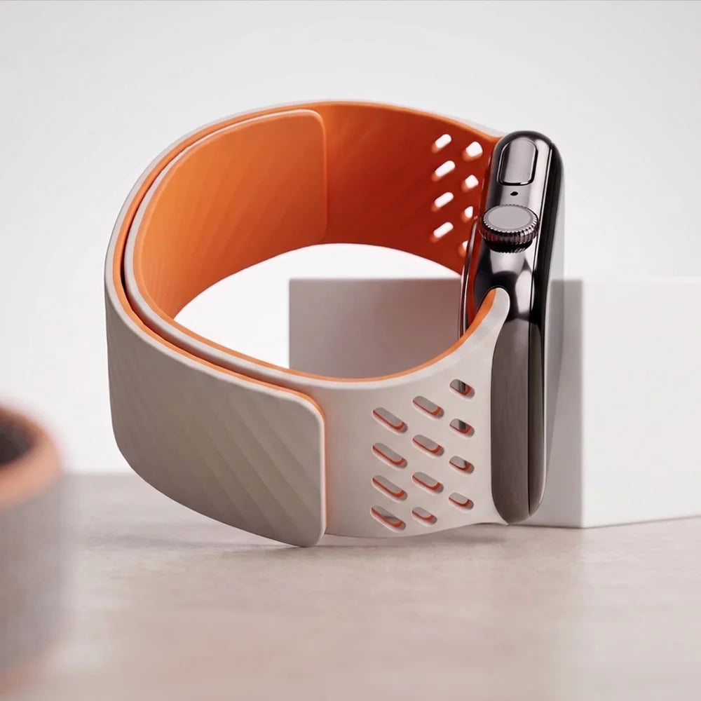 Perforated Silicone Band with Magnetic Closure for Apple Watch