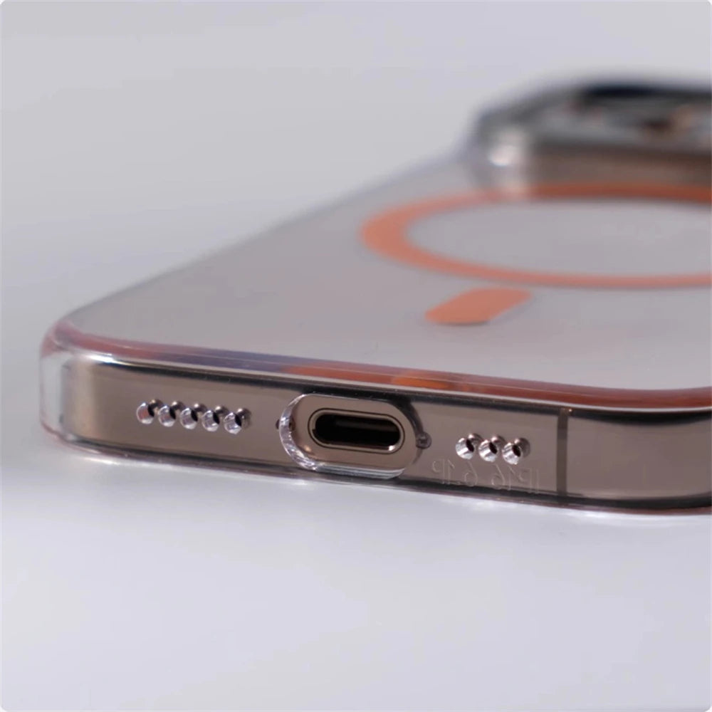 iPhone 16 Series Clear Hard PC MagSafe Case with Metal Lens Holder