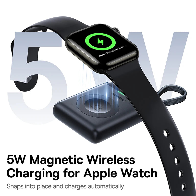 Baseus Compact 5W Apple Watch Magnetic Charger with USB-C Built-in Cable