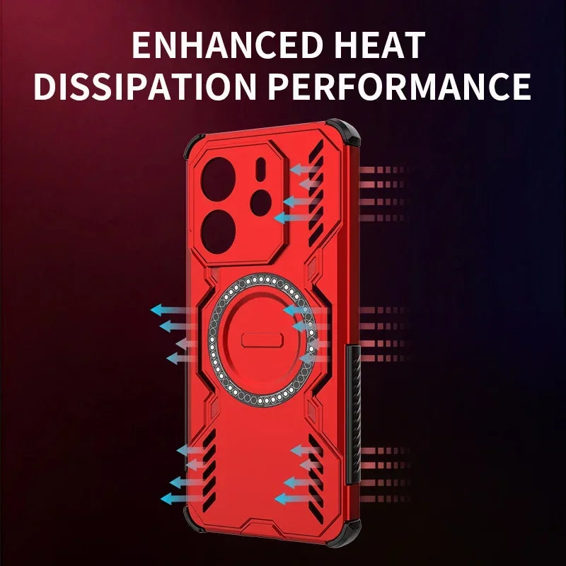 Shockproof Heat Dissipation Magnetic Case for Realme 14