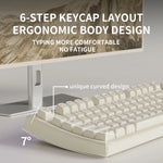 EWEADN V97 Cute Creamy Wireless Gaming Keyboard with RGB Backlight