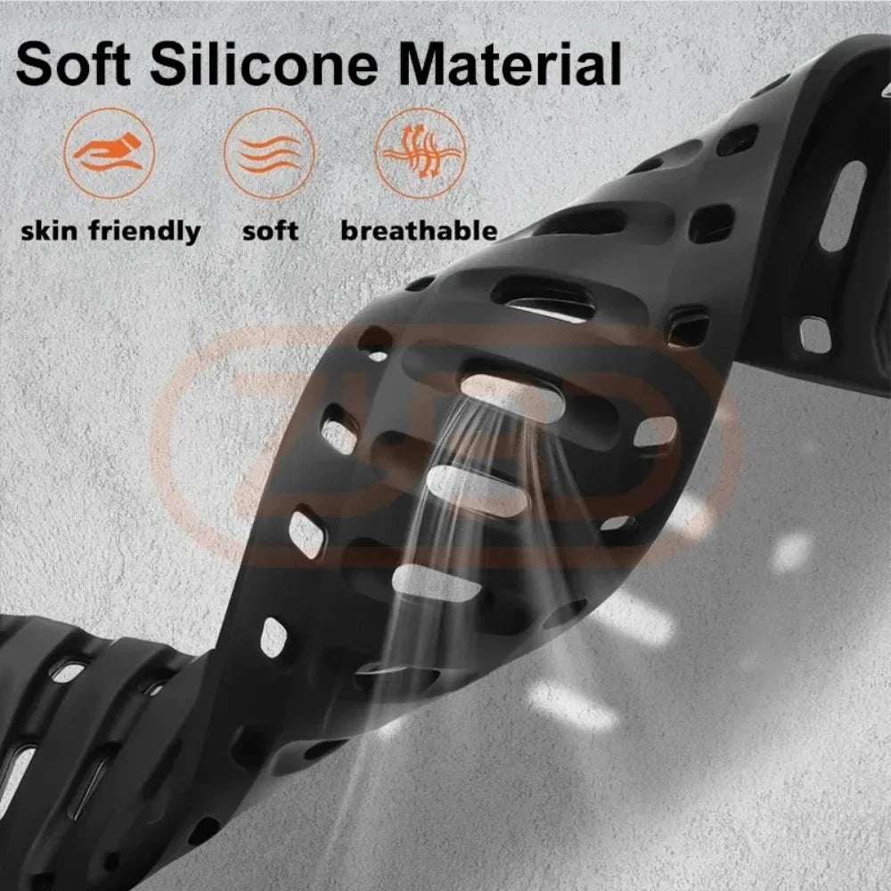 Breathable Silicone Band with Magnetic Clasp for Apple Watch