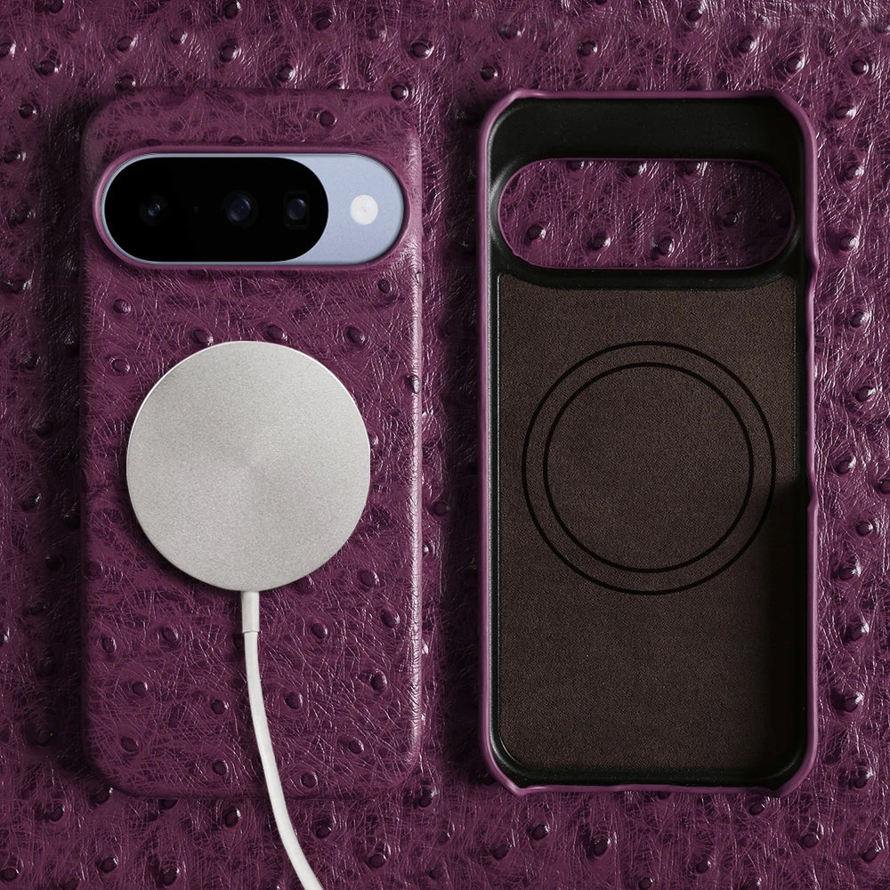 Ostrich Embossed Magnetic Case for Google Pixel 9 Series