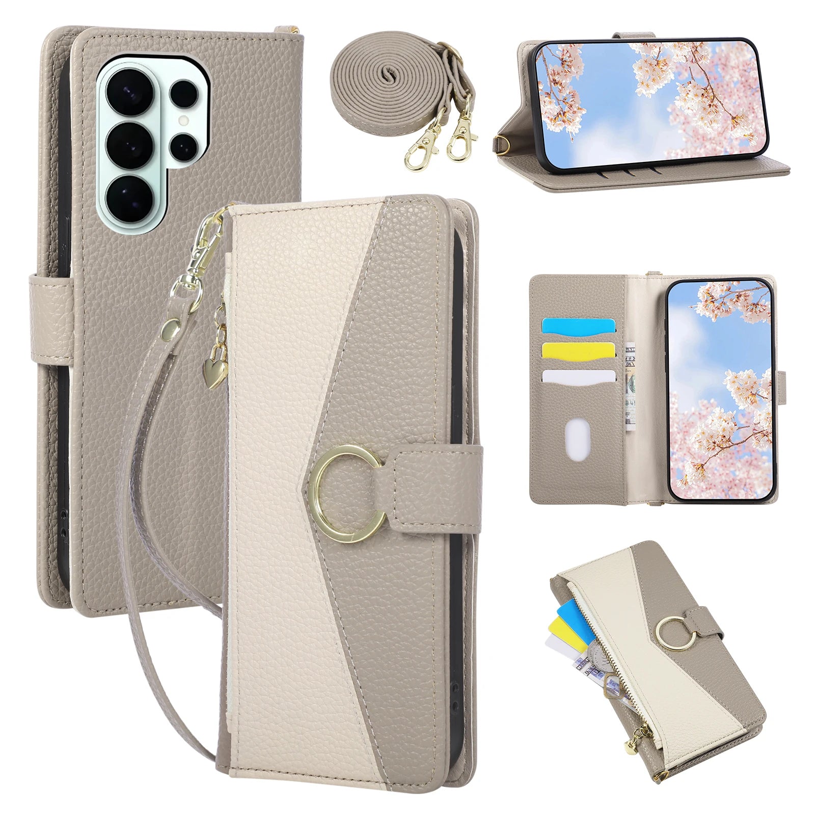 Crossbody Leather Wallet Case for Samsung Galaxy S26 Series