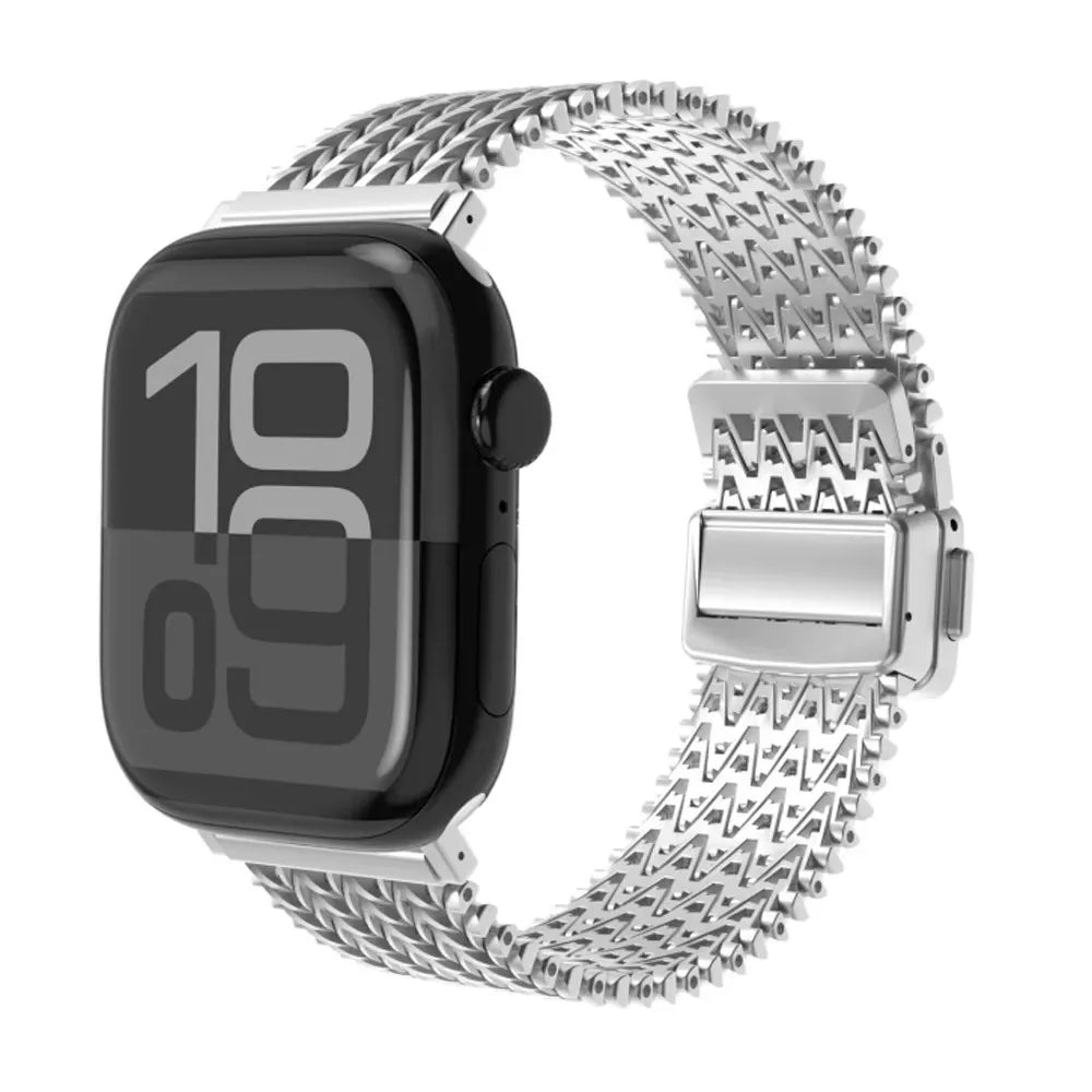 Magnetic Clasp Braided Mesh Band with Adjustable Sizing for Apple Watch