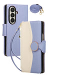 Two-Tone Leather Crossbody Wallet Case for Samsung Galaxy Z Fold 6