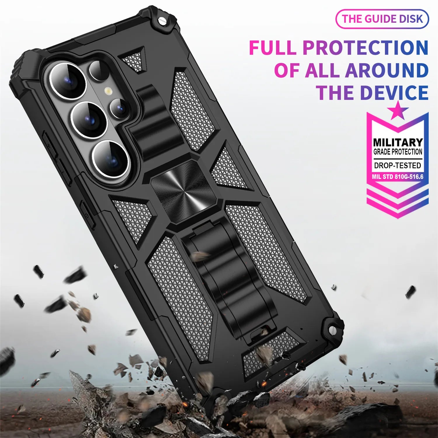 Camouflage Military Armor Case with Kickstand for Samsung Galaxy S26 Series