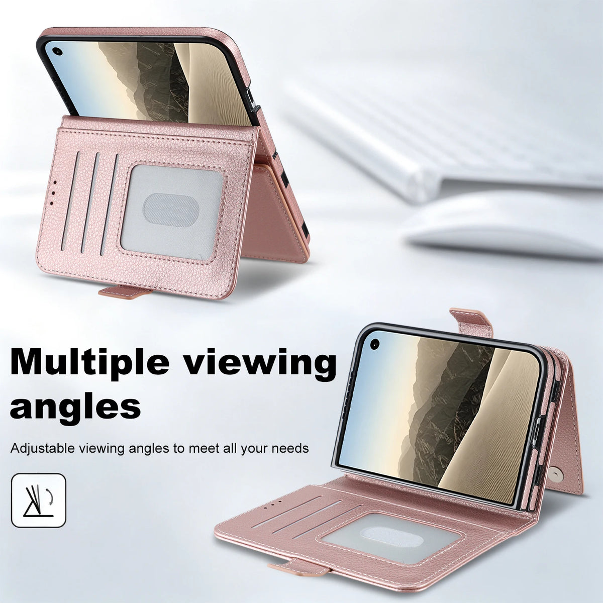 5-Card Flip Wallet Case with Kickstand for iPhone Duo