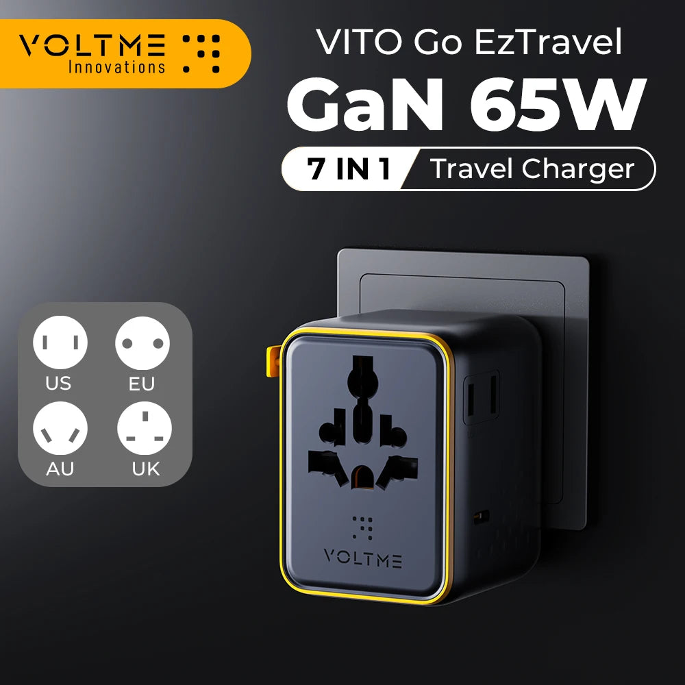 VOLTME 65W GaN 7-in-1 Universal Travel Adapter