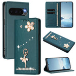 Cute Diamond Wallet Flip Case with Card Slot and Stand for Google Pixel 9 Series