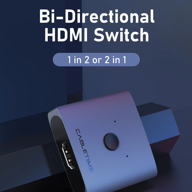CABLETIME 2-in-1 HDMI Switch & Splitter