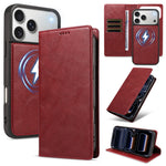 Shockproof Leather Folio Wallet Case with Detachable Magnetic Pouch for iPhone 18 Series