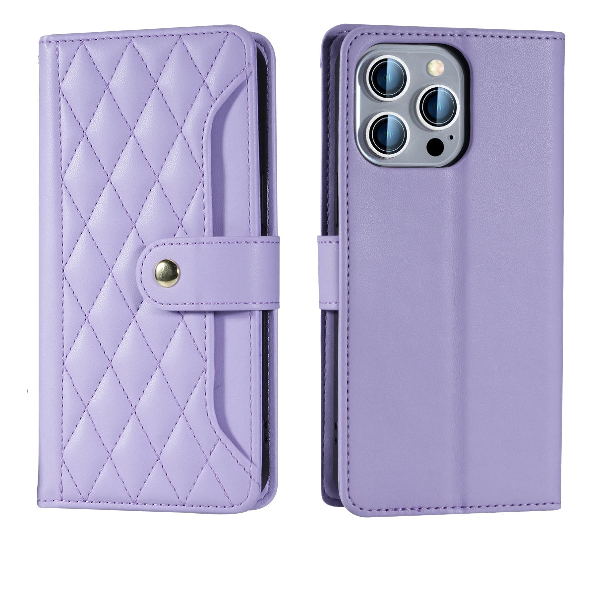 Crossbody Leather Wallet Flip Case with Card Slots and Lanyard Strap for iPhone 14 Series