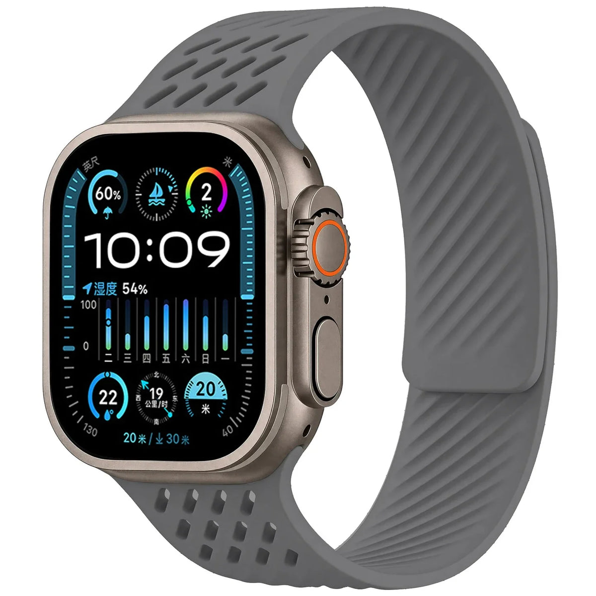 Breathable Silicone Band with Magnetic Closure for Apple Watch