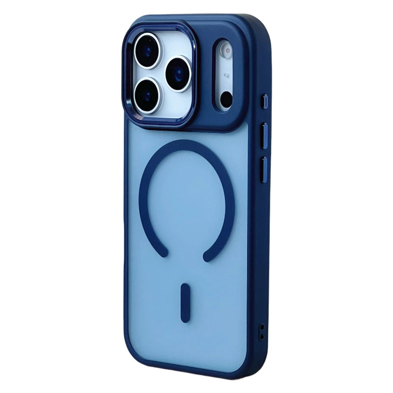 Heavy Duty Matte Translucent MagSafe Shockproof Case with Alloy Lens Cover for iPhone 17 Series