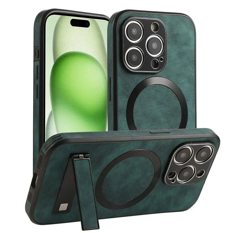 Matte PU Leather MagSafe Case for iPhone 16 Series