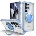 Protective Transparent Magnetic Case with 360° Rotating Holder for Samsung Galaxy S24 Series