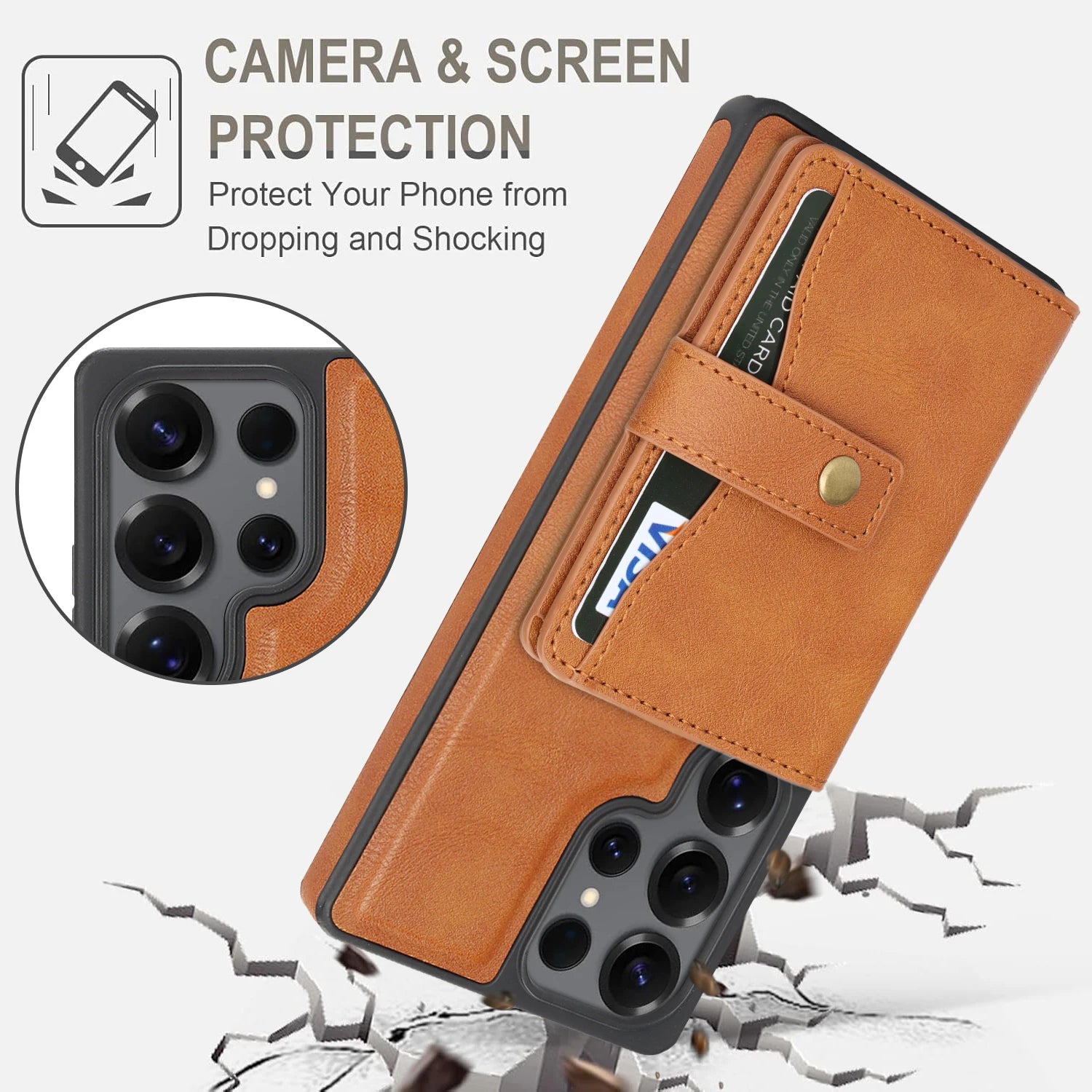 Luxury 2-in-1 Magnetic Leather Wallet Case for Samsung Galaxy S25 Series