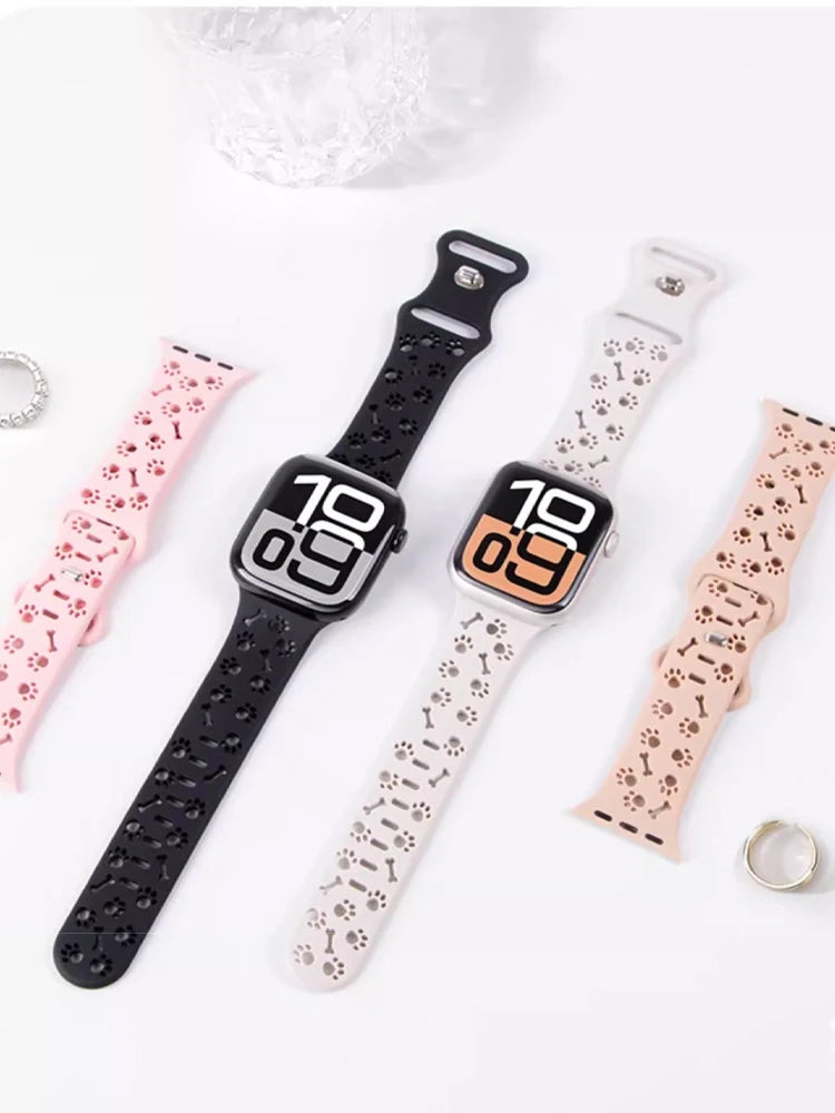 Engraved Silicone Sport Strap for Apple Watch