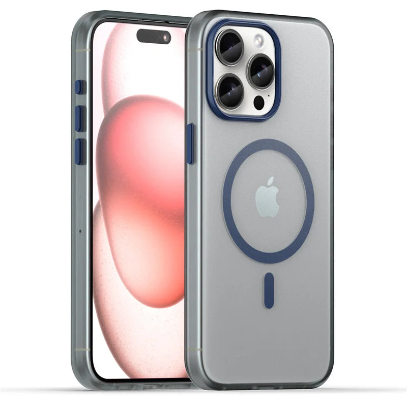 Shockproof Translucent Matte MagSafe Case for iPhone 15 Series