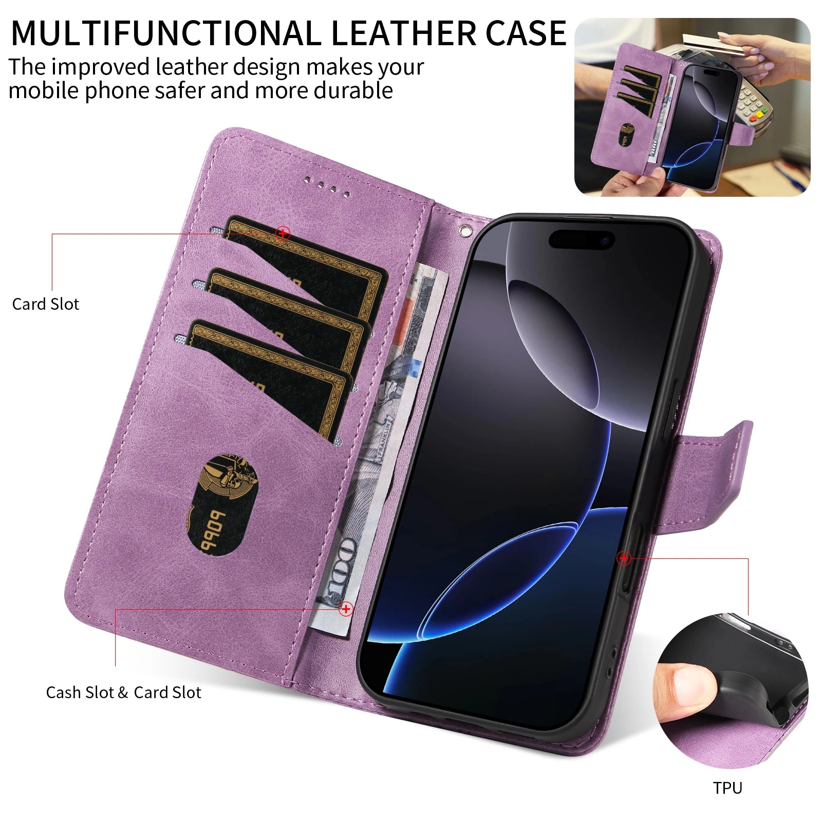 Samsung Galaxy S24 Series Flip Leather Wallet Case with Kickstand