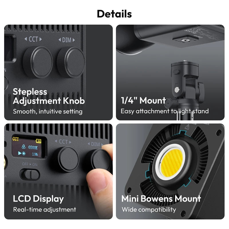 Ulanzi ML100WBi 100W Bi-Color Video Light with Battery