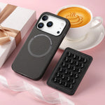 2-in-1 Detachable Fiber Texture MagSafe Leather Case with Card Holder & Suction Cup for iPhone 17 Series